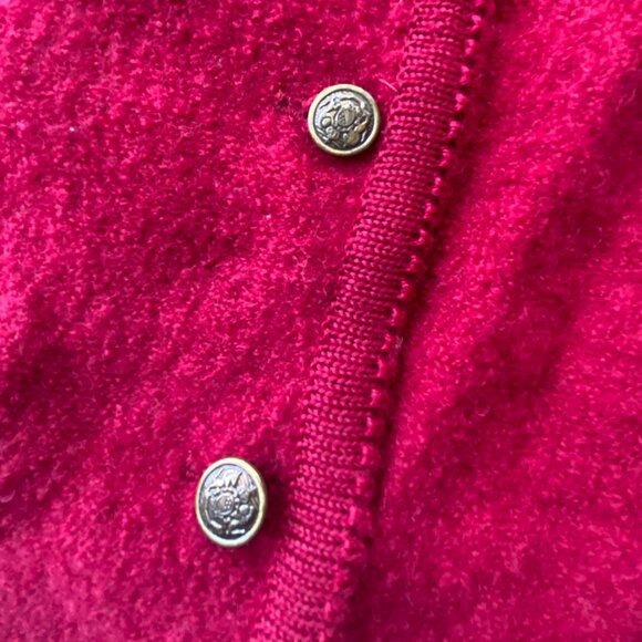 Vintage Braemar Wool Cardigan - Burgundy Red Knitwear Timeless Classic Sweater - Picture 3 of 4